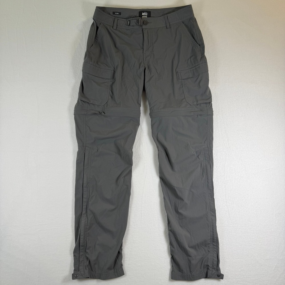 REI Co-op Sahara Convertible Cargo Hiking Pants Gray Womens Size 12 Relaxed